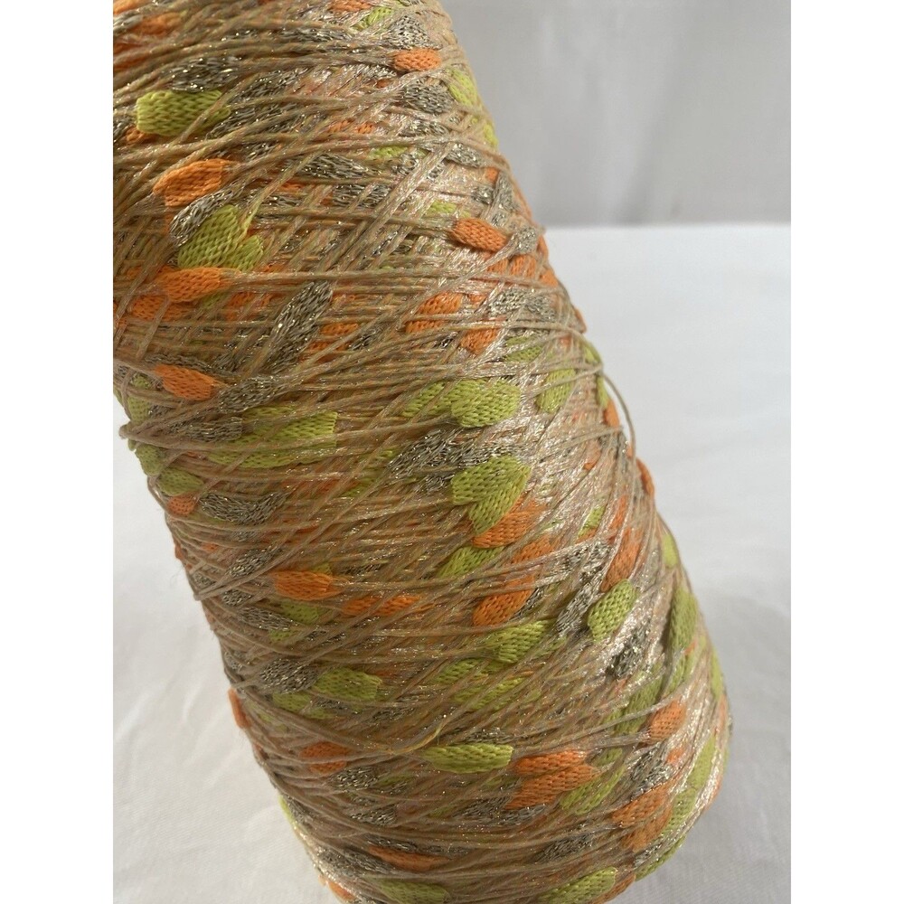 Fancy Cone Yarn Yellow Orange Slub Thread Clothes Needlework NW 420g #924